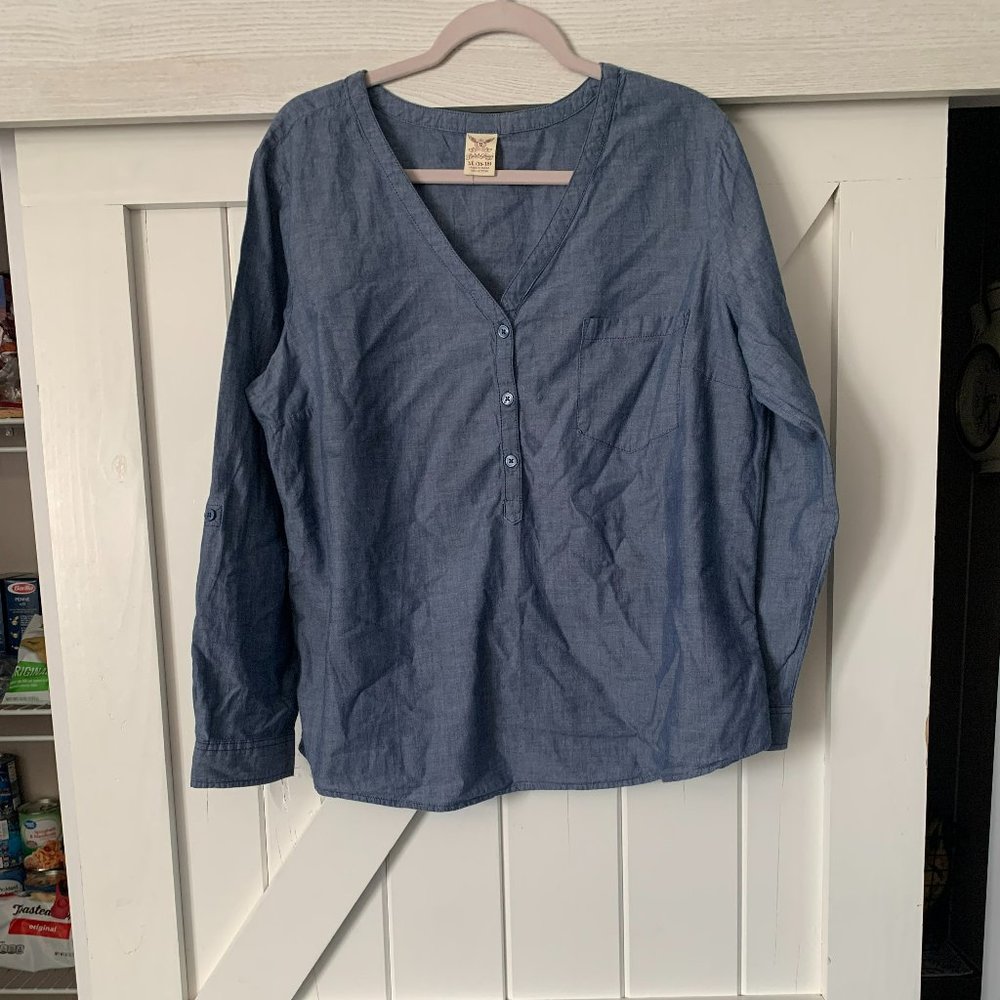 Faded Glory Women's Blue Jean Shirt | Size XL